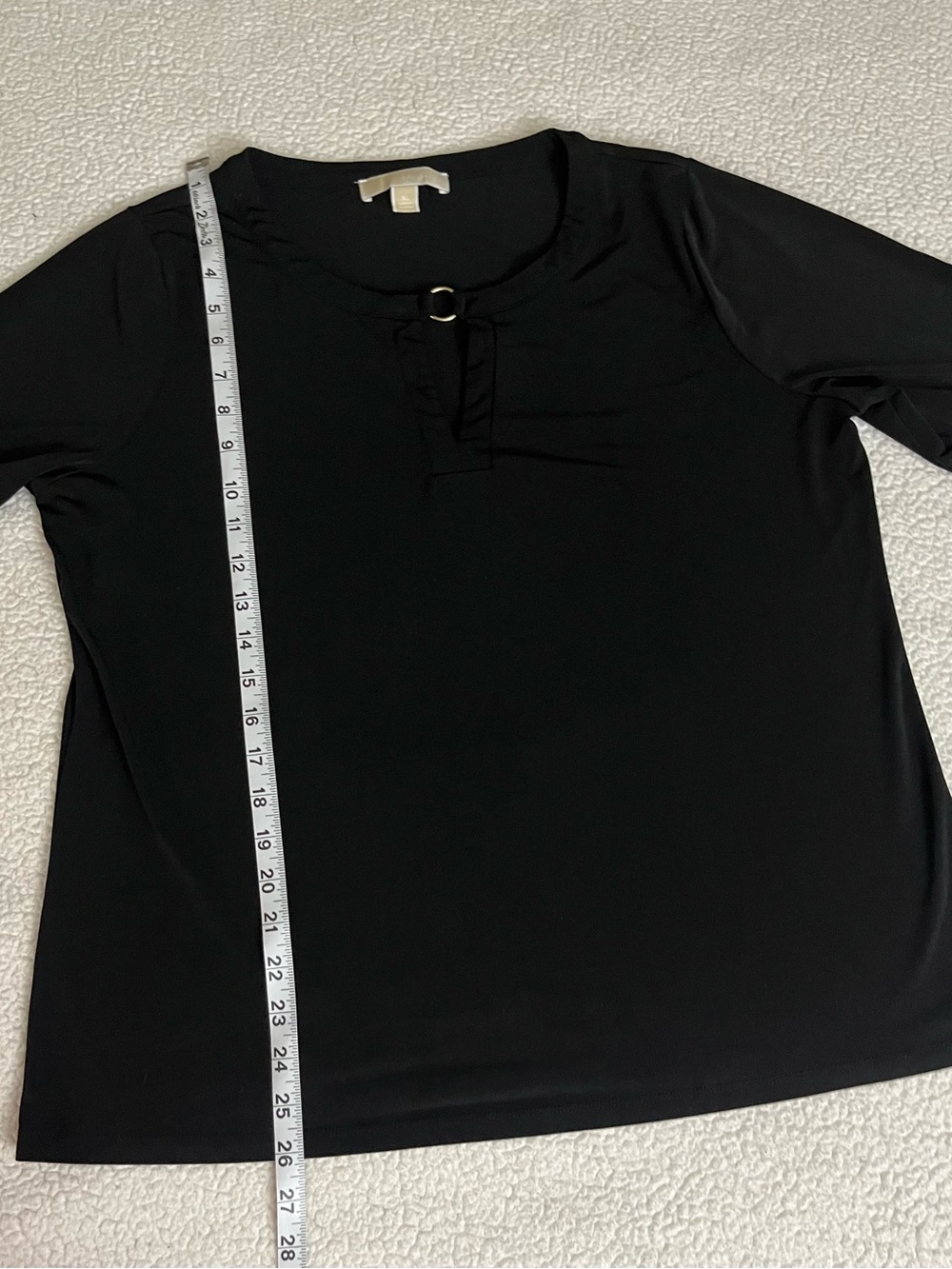 Michael Kors Black Long Sleeve Keyhole Neck Blouse - Picture 5 of 5